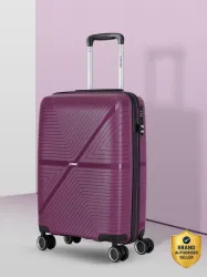 Stony Brook by Nasher Miles Axis Hard-Sided Polypropylene Cabin Luggage Wine Purple 55cm Trolley Bag Cabin Suitcase 8 Wheels - 20 inch