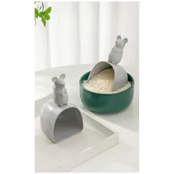 Stylex Store Rice Lentil Measuring Cup | Cute Dal Scoop Spoon for Kitchen Storage Jar | Compact Dry Food Scoop with Handle | Small Grain Dispenser for Home Use - Pack of 3