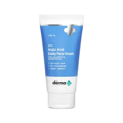 The Derma Co 1% Kojic Acid Face Wash | With Niacinamide & Alpha Arbutin | Reduces Dark Spots, Pigmentation & Blemishes | Cleanses & Brightens Skin | Non-Drying Formula | For All Skin Types | 150 ml