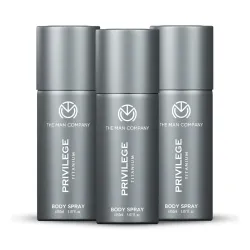 The Man Company Privilege Titanium Deodorant Combo for Men -150ml*3 | Premium Body Spray For Man | Long-Lasting Fragrance | Perfect Deo Set For Everyday Use | Valentine gift Set for Boyfriend , Husband