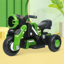 Tondu Bolt Electric Bike for Kids Ages 2-5 Years – Battery Operated Ride-On Motorcycle Toy with Music Player, LED Light, Foot Pedal, Forward & Reverse Drive – 40kg Capacity – Rechargeable – Green