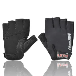USI UNIVERSAL 733A Ambush Fitness Gym Gloves, Workout Powerlifting Gloves, Leather Polyester, Elastane Neoprene, Foam Construction, Suede Leather Palm (Medium, Grey)