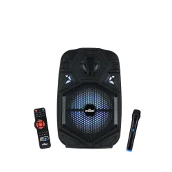 WINGO Eclipse Bluetooth Wireless Trolley Speaker with Wireless Microphone and Remote Control, Portable, Light Weight, RGB LED Lights