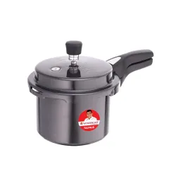 Wonderchef Taurus Hard Anodized Outer Lid Pressure cooker, 3 liter, Cool Touch Handles for Durability, Induction Friendly, Black, 5 year warranty, ISI Certified