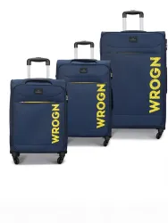 WROGN Soft Body Set of 3 Luggage 4 Wheels - Aspire Set-3(22 Inch+26 Inch+ 30 Inch) - Blue