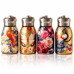 ZYPHEX Mini Stainless Steel Thermal Bottle 300ML, Vacuum Insulated Water Bottle, Double Wall Hot & Cold Thermos Flask, Leakproof Portable Travel Mug for Gym, Office, Hiking & Travel(Pack of 1)